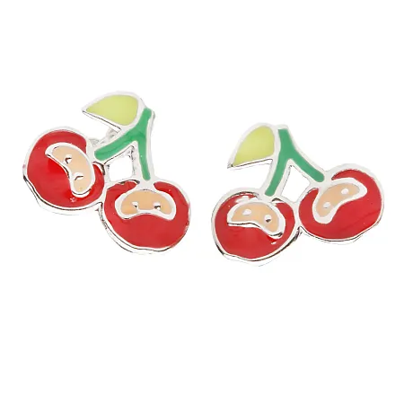 Ασημένιο woofie "Κερασάκια" Σκουλαρίκια