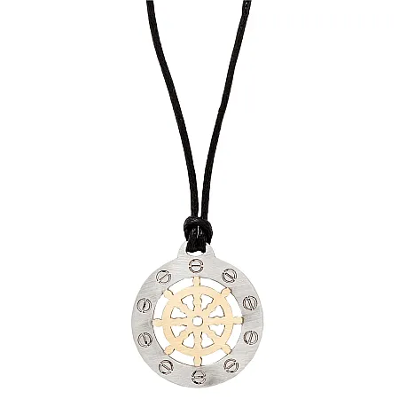 TRIBUTE, Ανδρικό Κολιέ από ανοξείδωτο ατσάλι με ναυτικό τιμόνι