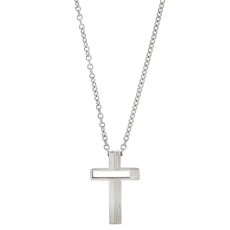 TRIBUTE, Ανδρικό Κολιέ με Σταυρό από ανοξείδωτο ατσάλι