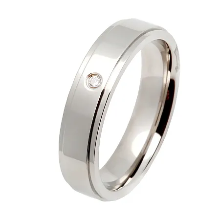 TRIBUTE, Ανδρική Βέρα από ανοξ.ατσάλι με ζιργκόν