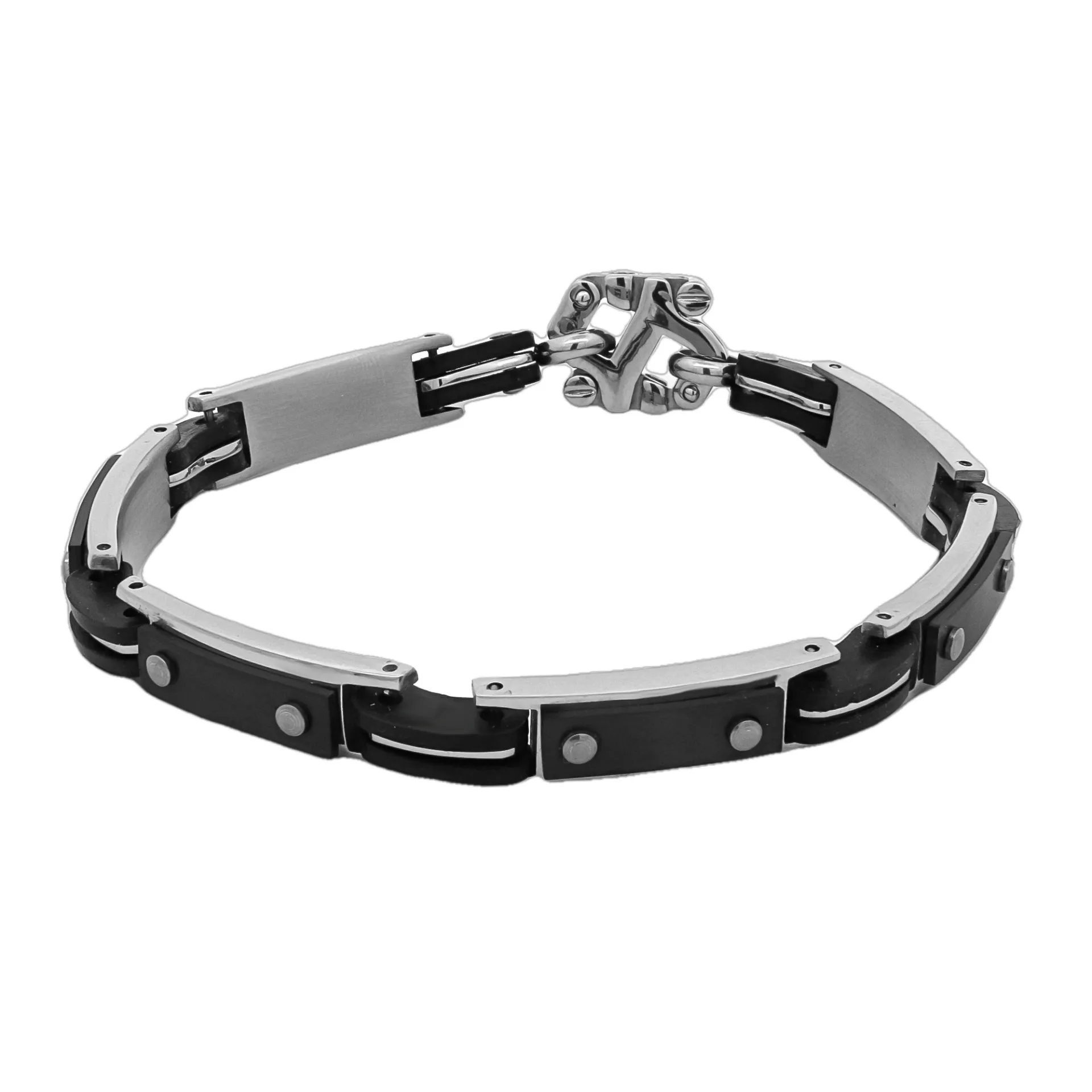 Aνδρικό βραχιόλι από ανοξείδωτο ατσάλι, με καουτσούκ, 22 εκατοστά,TRIBUTE, 0230367501