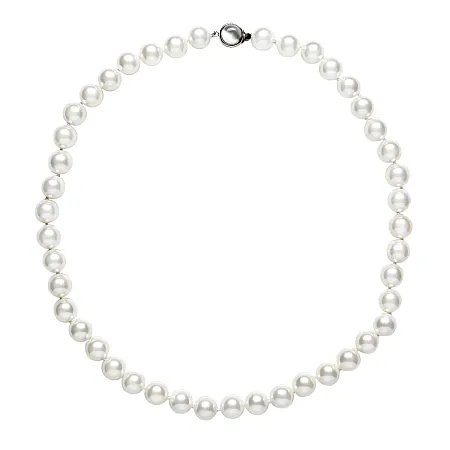 Κολιέ με πέρλες από φίλντισι  8χιλιοστών με ασημένιο κούμπωμα, επιπλατινωμένο,silverline,unisex,