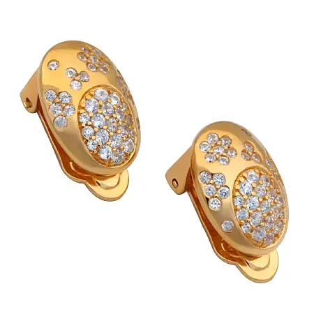 Σκουλαρίκια κλιπ για μη τρυπημένα αυτιά, ασημένια, γυναικεία,silverline,0130466802