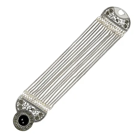 Ασημένιο Γυναικείο Βραχιόλι με μαρκασίτη, vintage