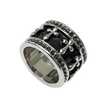 silverline, Γυναικείο Δαχτυλίδι από Ανοξείδωτο Ατσάλι & Μαύρο Όνυχα