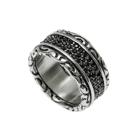 silverline, Γυναικείο Δαχτυλίδι από Ανοξείδωτο Ατσάλι & Μαύρο Όνυχα