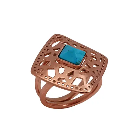 silverline, Γυναικείο Δαχτυλίδι από Ανοξείδωτο Ατσάλι & φίλντισι