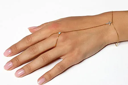 silverline, Ασημένιο Γυναικείο Βραχιόλι με Δαχτυλίδι