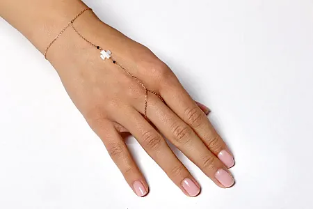 silverline, Ασημένιο Γυναικείο Βραχιόλι με Δαχτυλίδι