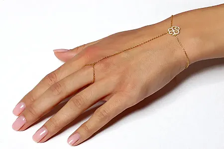 silverline, Ασημένιο Γυναικείο Βραχιόλι με Δαχτυλίδι