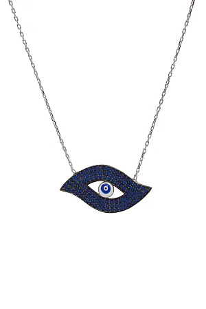 silverline, Ασημένιο Γυναικείο Κολιέ με μάτι βασκανίας