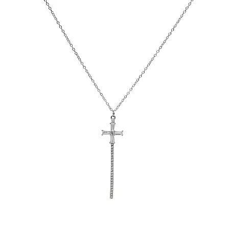 silverline, Ασημένιο Γυναικείο Κολιέ με σταυρό