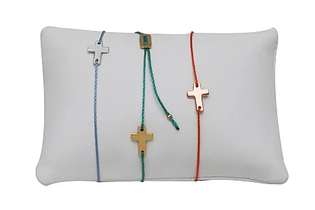 Βραχιόλι ασημένιο με σταυρό, γυναικείο, free size,silverline, 0230395501