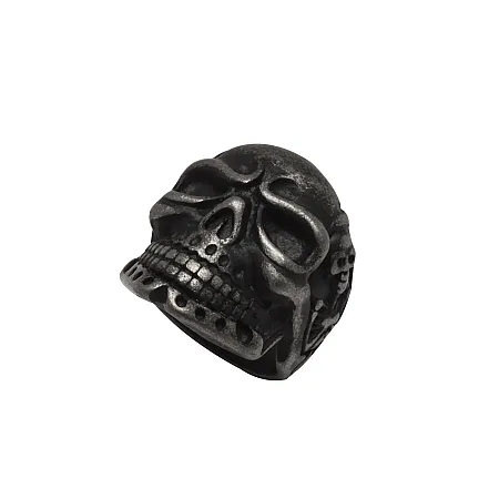 Δαχτυλίδι, ανδρικό, από ανοξείδωτο ατσάλι, με νεκροκεφαλή, οξειδωμένο, TRIBUTE,