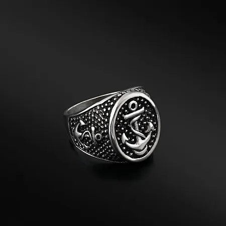 TRIBUTE, αντρικό, δαχτυλίδι, από, ανοξείδωτο, ατσάλι με άγκυρα