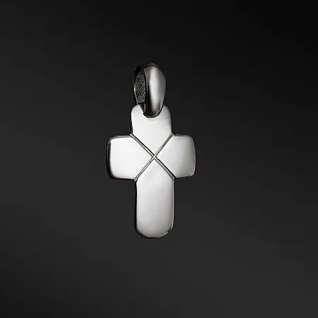 TRIBUTE, 925ασημένιο, αντρικό, μενταγιόν- σταυρός με άσπρο επιπλατίνωμα