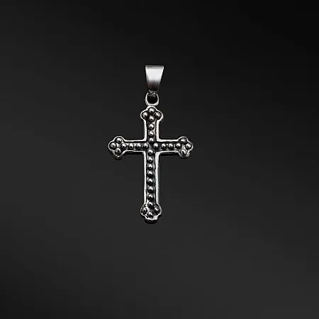 TRIBUTE, 925ασημένιο, αντρικό, μενταγιόν- σταυρός αντικέ