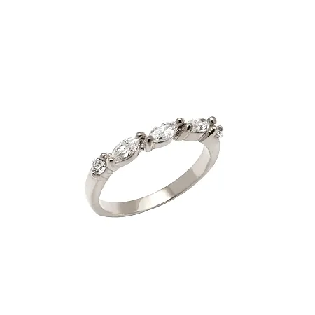 silverline, ασημένιο μισόβερο γυναικείο δαχτυλίδι με ζιργκόν