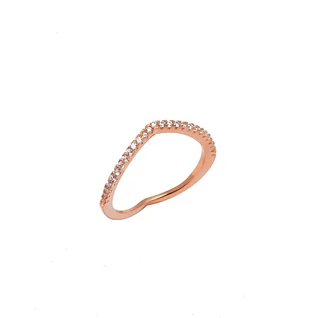 silverline, ασημένιο μισόβερο γυναικείο δαχτυλίδι με ζιργκόν