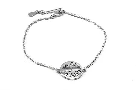 Ασημένιο Γυναικείο Βραχιόλι silverline επιπλατινωμένο με "δέντρο ζωής"