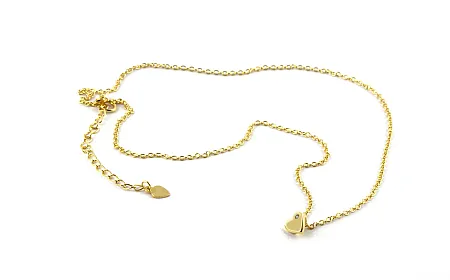 silverline, ασημένιο, γυναικείο κολιέ με άσπρο ζιργκόν, καρδιά, & κίτρινο επιχρύσωμα ή άσπρο επιπλατίνωμα χωρίς νικέλιο