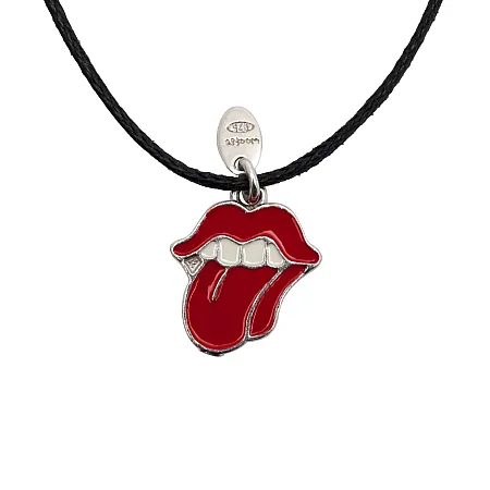 Woofie, ασημένιο, παιδικό, κολιέ, για κορίτσια, με σμάλτο, μαύρο βαμβακερό κορδόνι που αυξομειώνεται & λευκό επιπλατίνωμα