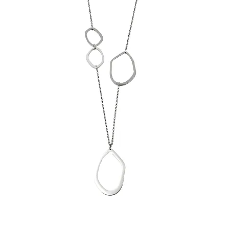 silverline, γυναικείο, κολιέ, από, ανοξείδωτο, ατσάλι με άσπρο, επιπλατίνωμα