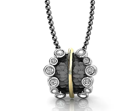 silverline,ασημένιο, γυναικείο, κολιέ με φύλλο, Κ18, χρυσού, άσπρα, τοπάζια, &,μαύρο, επιπλατίνωμα, χωρίς, νικέλιο, 43, εκατοστά,