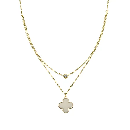 silverline, ασημένιο, γυναικείο, κολιέ με ζιργκόν, σταυρό, σμάλτο, κίτρινο, επιχρύσωμα, 37+7,5Ext.Chain,