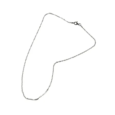 TRIBUTE, 925, ασημένια, καδένα, unisex, 50cm, διαμανταρισμένη, "SINGAPORE", (στριφτή), 1.5mm με άσπρο, επιπλατίνωμα, χωρίς, νικέλιο,