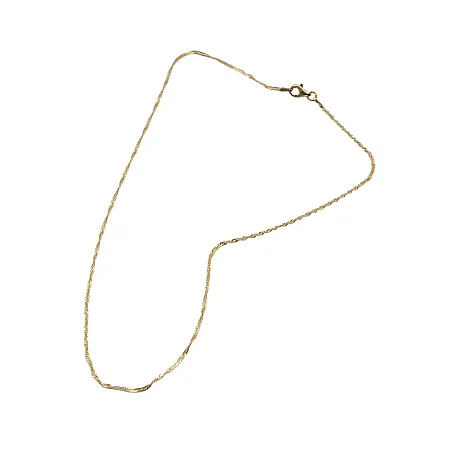 TRIBUTE, 925, ασημένια, καδένα, unisex, 50cm, διαμανταρισμένη, "SINGAPORE", (στριφτή), 1.5mm με κίτρινο, επιχρύσωμα, χωρίς, νικέλιο,