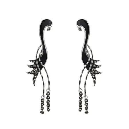 silverline,, ασημένια, γυναικεία, σκουλαρίκια με ορυκτές, πέτρες, μαρκασίτη,