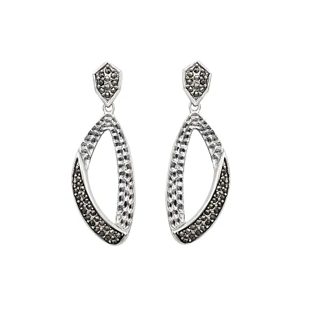 silverline,, ασημένια, γυναικεία, σκουλαρίκια με ορυκτές, πέτρες, μαρκασίτη