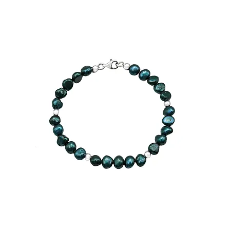 silverline, ασημένιο, γυναικείο, βραχιόλι με μαργαριτάρια, άσπρο, επιπλατίνωμα,