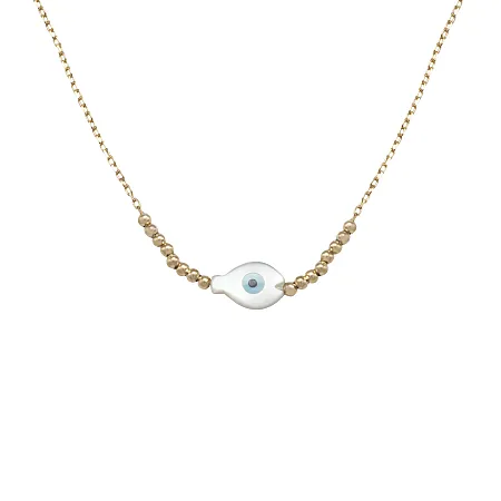 silverline, ασημένιο, γυναικείο, κολιέ με μάτι, βασκανίας, κίτρινο, επιχρύσωμα,