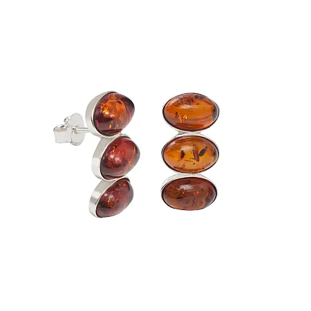 Σκουλαρίκια με κεχριμπάρι.οβάλ,ασημένια, γυναικεία.3cm,silverline