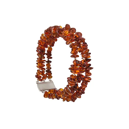 Βραχιόλι με κεχριμπάρι, ασημένιο, γυναικείο,19,5 cm,silverline,0220019901