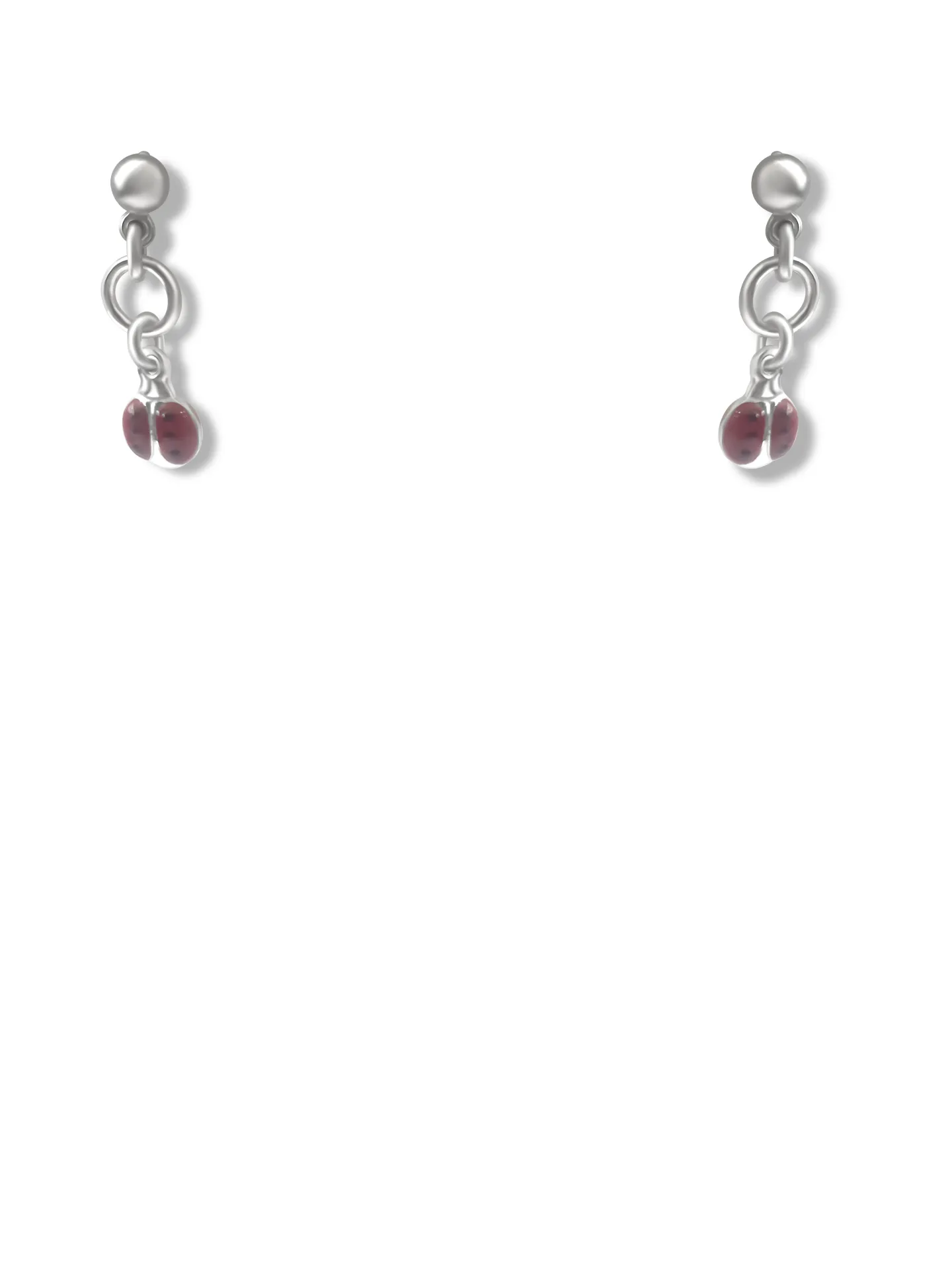 Σκουλαρίκια, παιδικά, για κορίτσια, ασημένια, με σμάλτο, πασχαλίτσες, επιπλατινωμένα, κρεμαστά, woofie,0130397701