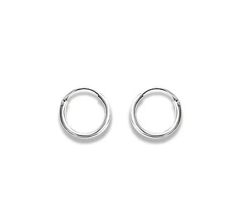Σκουλαρίκια, unisex, ασημένια, κρίκοι, 1 χιλιοστό πάχος & 8 χιλιοστά η διάμετρος, στρόγγυλοι, μικροσκοπικοί, για όλες τις ηλικίες & όλες τις ώρες, silverline, 0130339107