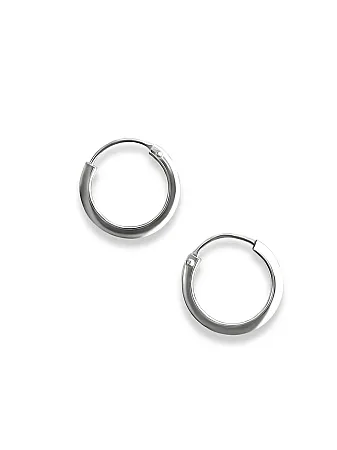 Σκουλαρίκια, unisex, ασημένια, κρίκοι, 1 χιλιοστό πάχος & 1,2 εκατοστά η διάμετρος, τετραγωνισμένοι, μικροσκοπικοί, για όλες τις ηλικίες & όλες τις ώρες, silverline, 0130519601