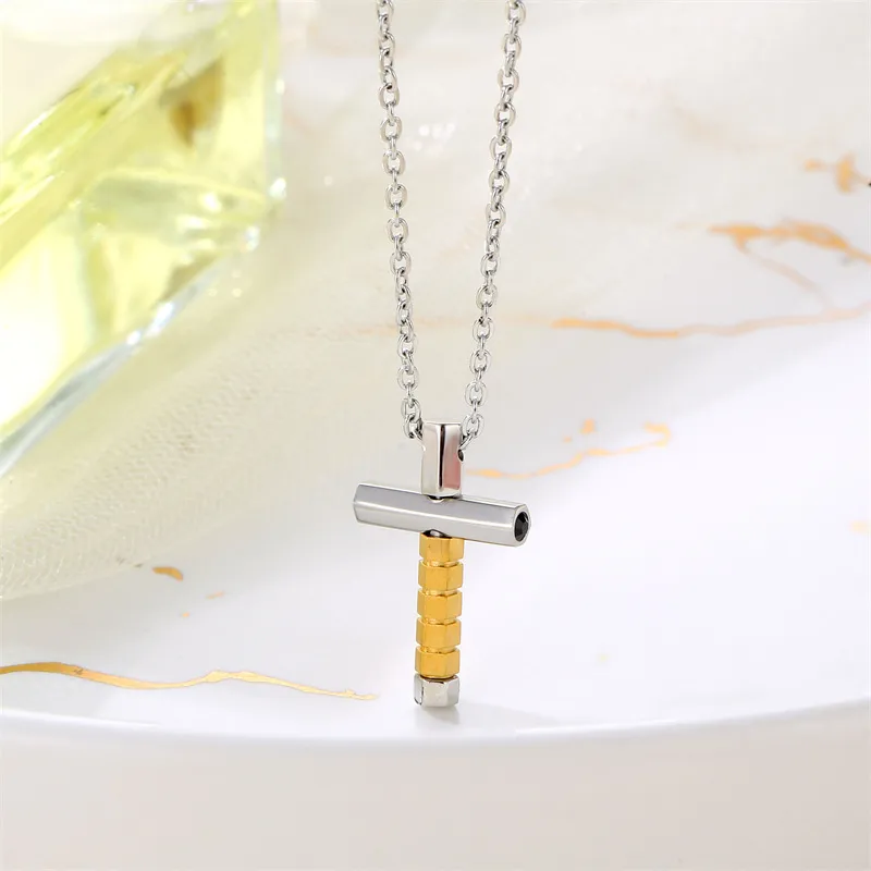 Ανδρικό, ατσάλινο κολιέ  με ζιργκόν, σταυρό 1,5Χ2 εκατοστών & 50+5 εκατοστών αλυσίδα με επέκταση, TRIBUTE,0330346501