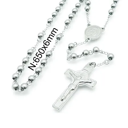 Κολιέ, ροζάριο, unisex από ανοξείδωτο ατσάλι, 80 εκατοστών, TRIBUTE 0330348001