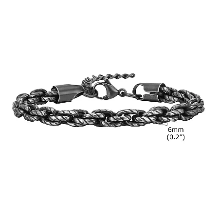 Κολιέ ανδρικό  από ανοξείδωτο ατσάλι, αλυσίδα χοντρή οξειδωμένη, 50+7 εκατοστά, TRIBUTE, 0330348401