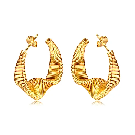 Σκουλαρίκια, γυναικεία από ανοξείδωτο ατσάλι, επίχρυσα, silverline, 0130552701