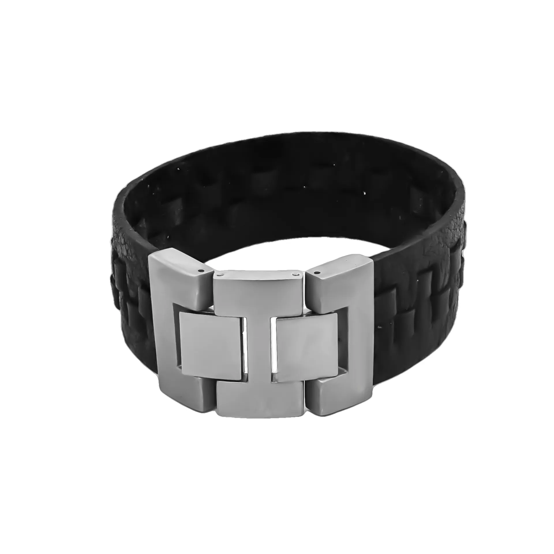 Ανδρικό βραχιόλι με δέρμα & ανοξείδωτο ατσάλι, 22 εκατοστά, TRIBUTE,0230377202