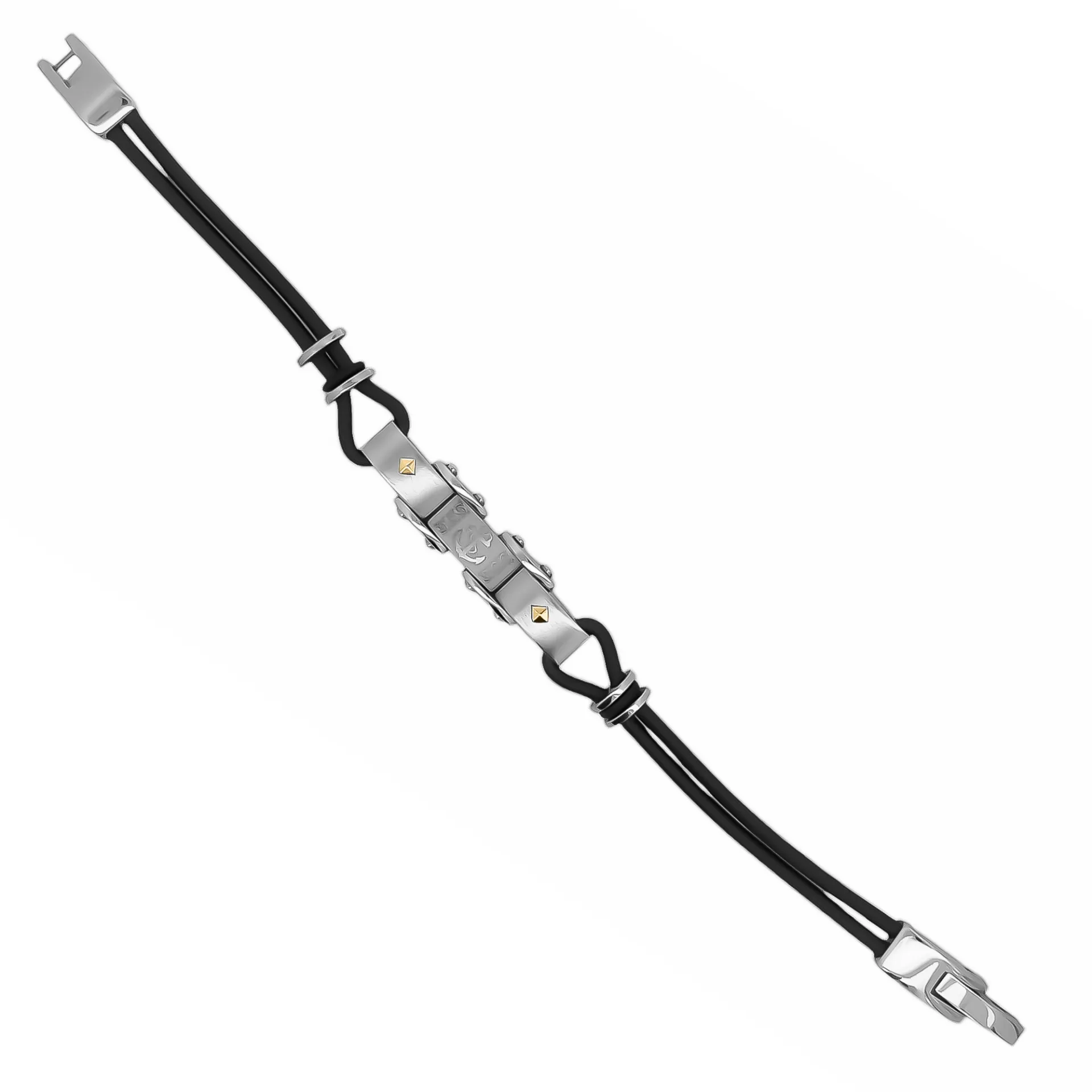 Ανδρικό βραχιόλι με καουτσούκ, άγκυρα & ανοξείδωτο ατσάλι, 21,5 εκατοστά, TRIBUTE, 0230330101